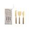 Hello Honey® Gold Stainless Steel Cheese Server Set with Rattan-Wrapped Mango Wood Handles